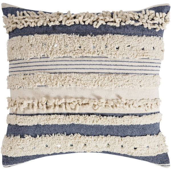 Temara Navy 18-Inch Pillow With Polyester Fill, image 1