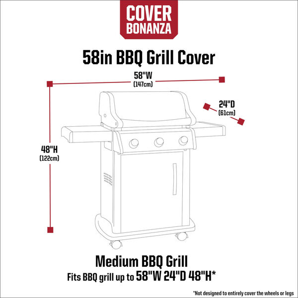 Maple Black 58-Inch Grill Cover, image 4