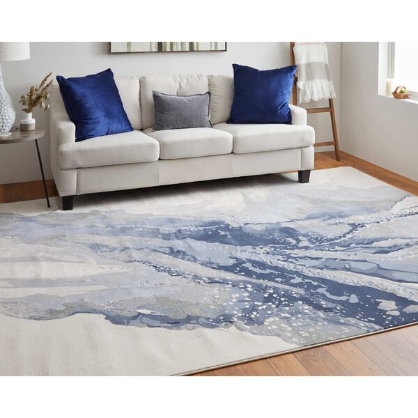 Clio Blue Gray Ivory Rectangular 3 Ft. 10 In. x 6 Ft. Area Rug, image 2