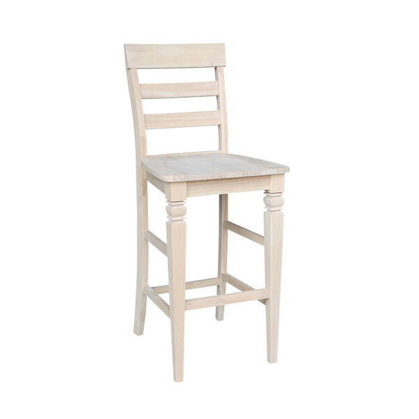 Natural Bar Height Table With Two Ladder Back Bar Stool, Three-Piece, image 4