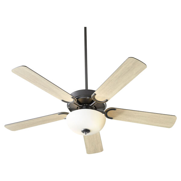Virtue Matte Black Two-Light 52-Inch Ceiling Fan with Satin Opal Glass Bowl, image 3