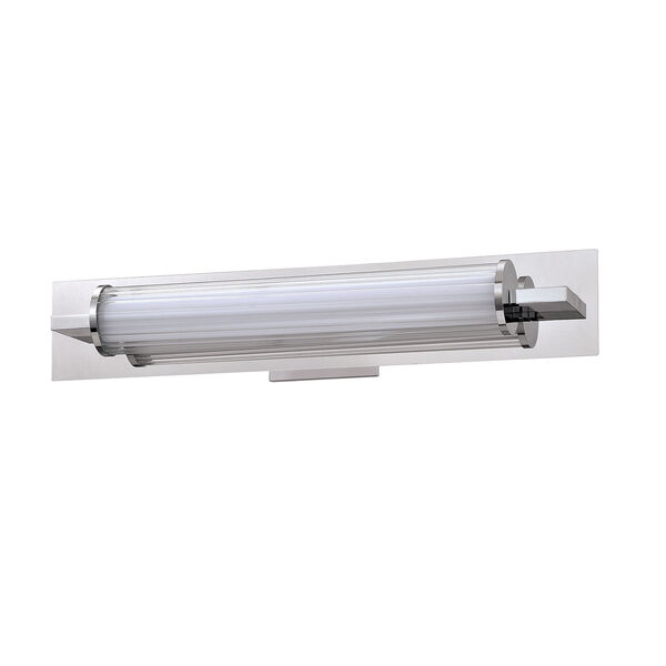 Sabra Chrome 23-Inch Integrated LED Bath Bar with Clear Ribbed Glass over Acrylic, image 2