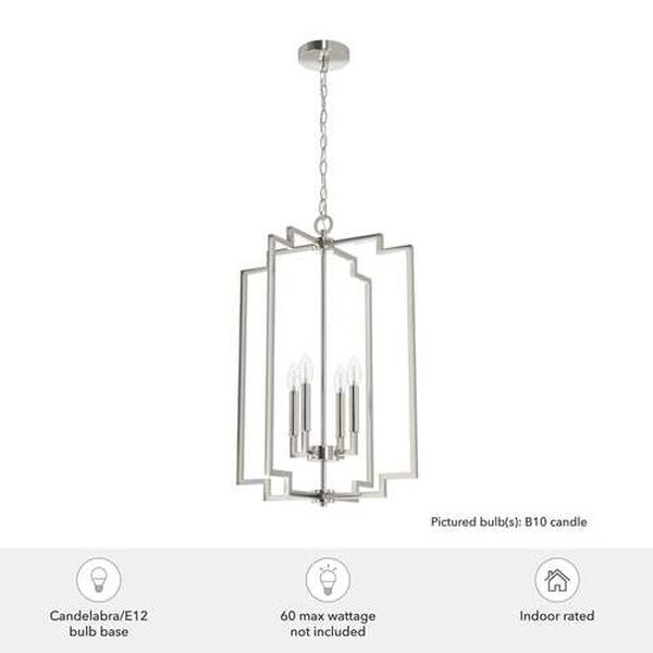Zoanne Brushed Nickel 19-Inch Four-Light Pendant, image 6