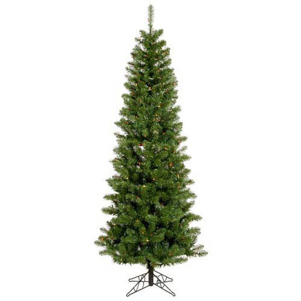 Salem Pencil Pine 6.5 Ft. Artificial Tree with 165 Multi Colored LED Lights, image 1