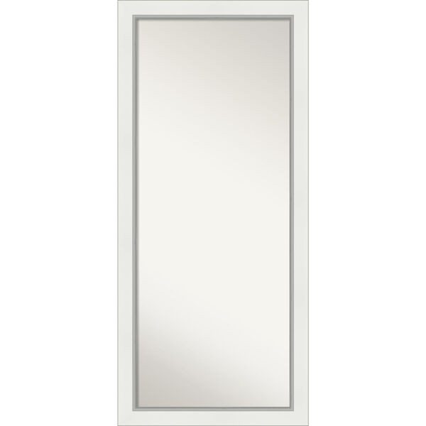 Eva White and Silver 29W X 65H-Inch Full Length Floor Leaner Mirror, image 1