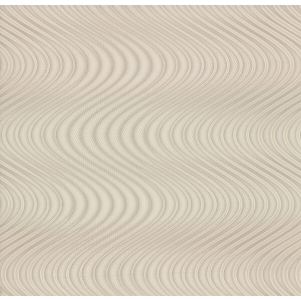 Urban Oasis Taupe and Beige Ocean Swell Wallpaper, image 2