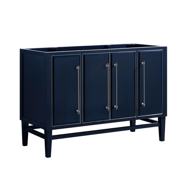 Navy Blue 48-Inch Bath vanity Cabinet with Silver Trim, image 2