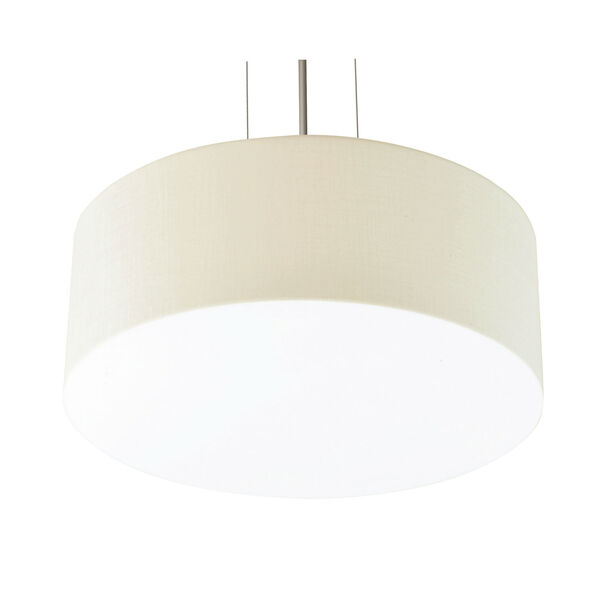 Anton Satin Nickel 19-Inch LED Pendant with Linen White Shade, image 1
