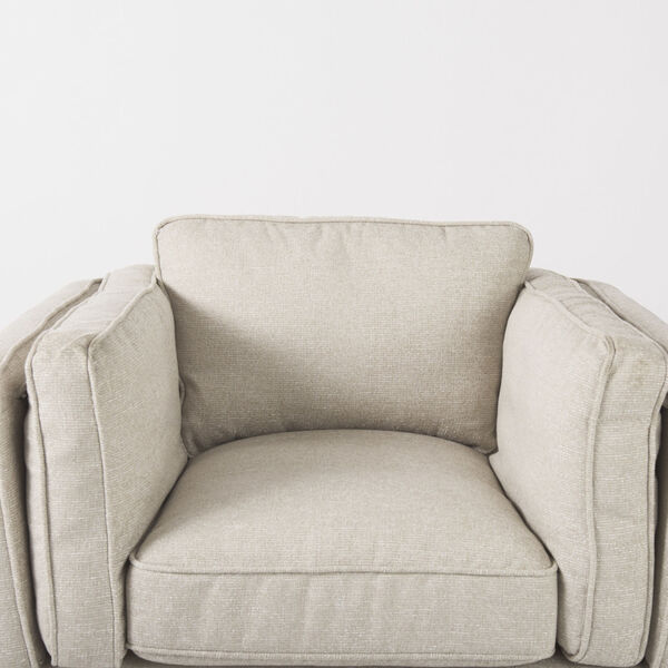 Brooks Cream and Medium Brown Arm Chair, image 6