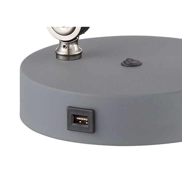 Kalle Grey One-Light Desk Lamp with USB Port, image 3