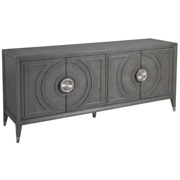 Signature Designs Gray and Brushed Nickel Appellation Media Console, image 1