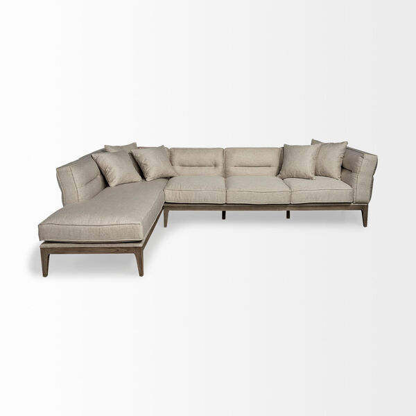Denali Cream Upholstered Left Four Seater Sectional Sofa, image 2