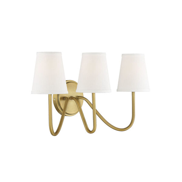 Lyndale Natural Brass Three-Light Wall Sconce, image 3