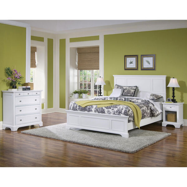 Naples White Queen Bed, Night Stand, and Chest, image 1