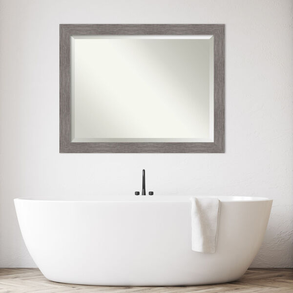Pinstripe Gray Bathroom Vanity Wall Mirror, image 3
