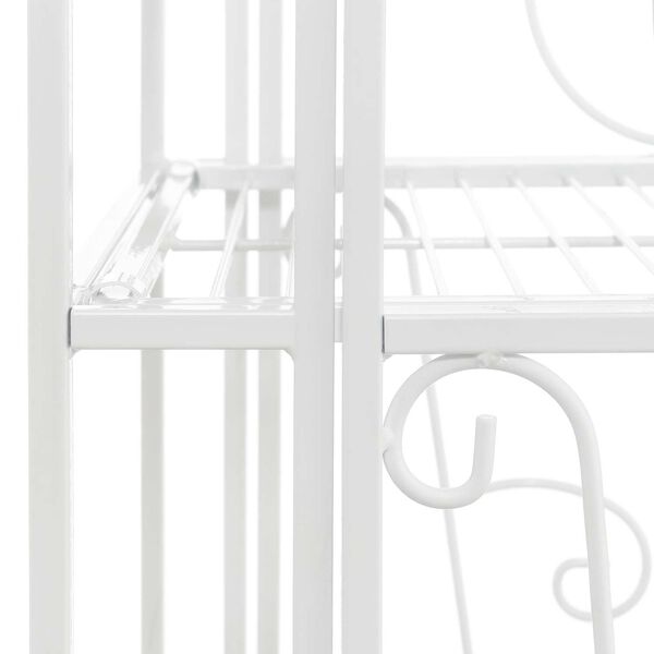 Xtra Storage White Five-Tier Folding Metal Shelf with Scroll Design, image 6
