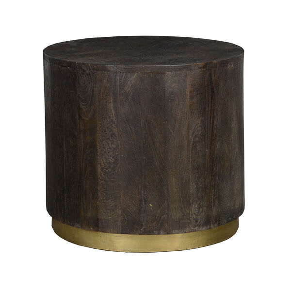 Andy Espresso Brown and Antique Brass End Table, image 1