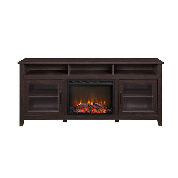 Wasatch Espresso Tall Fireplace TV Stand, image 2
