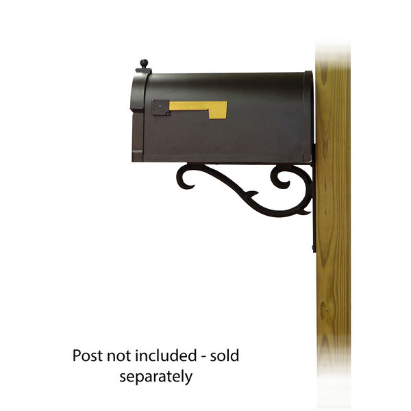 Curbside Black Mailbox with Front Address and Sorrento Front Single Mounting Bracket, image 3