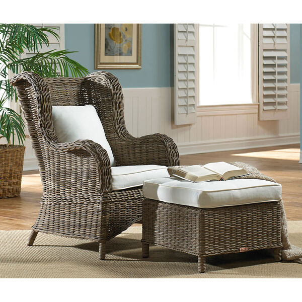 Exuma York Bluebell Two-Piece Occasional Chair with Ottoman, image 3