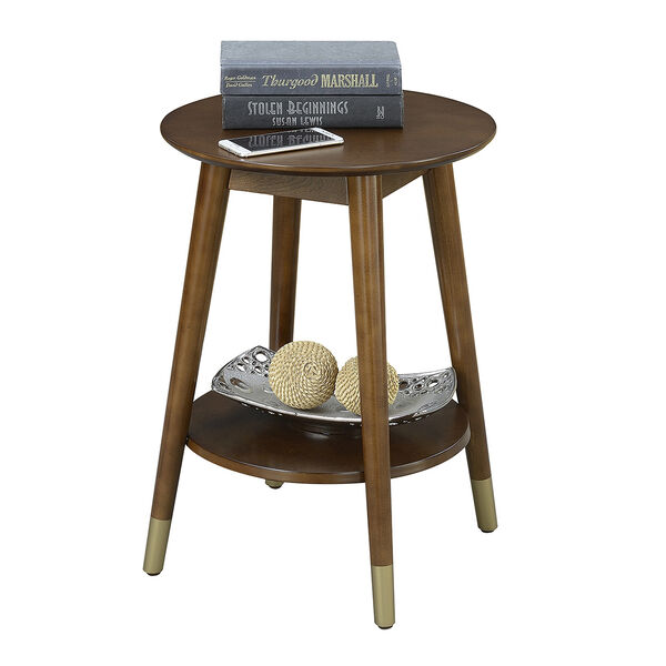 Wilson Mid Century Round End Table with Bottom Shelf, image 2
