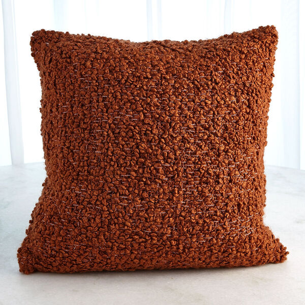 Rust 20 In x 20 In. Textured Boucle Pillow, image 3