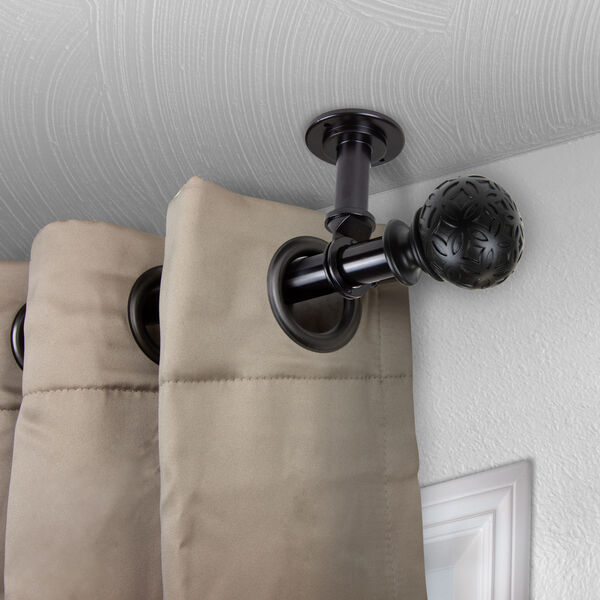 Odelia Black 28-48 Inches Ceiling Curtain Rod, image 2