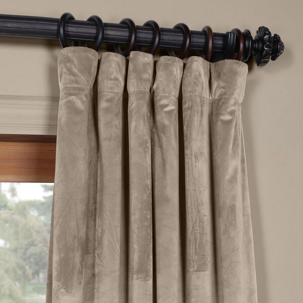 Brown 108 x 50 In. Plush Velvet Curtain Single Panel, image 2