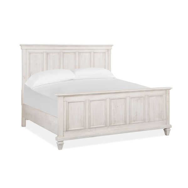 Newport White Complete King Panel Bed, image 1