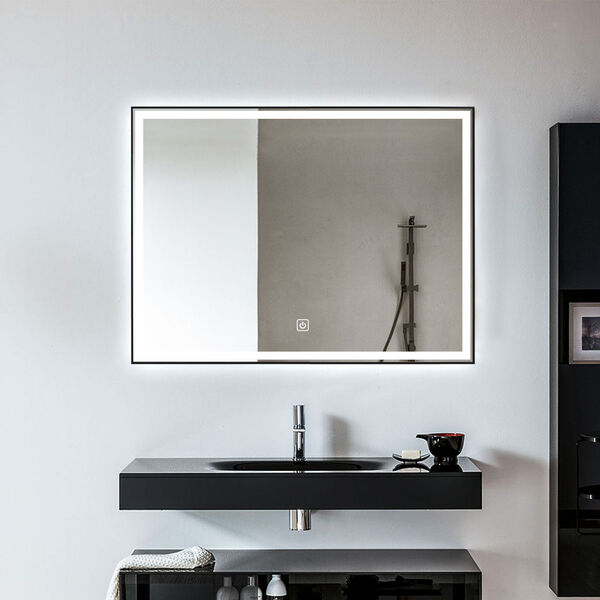 Vanta Black 24 x 32-Inch Rectangular Framed LED Bathroom Mirror, image 6