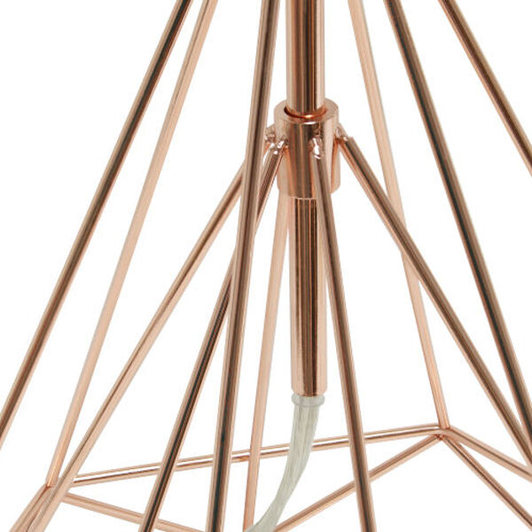 Wired Rose Gold One-Light Table Lamp with Fabric Shade, image 5