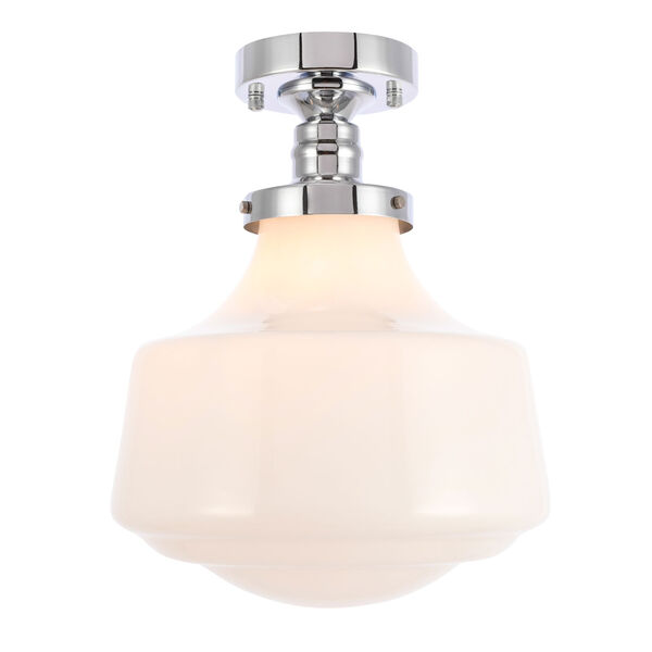 Lyle Chrome 11-Inch One-Light Flush Mount with Frosted White Glass, image 4