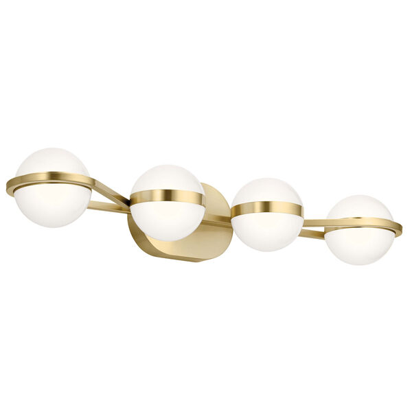 Brettin Champagne Gold 30-Inch Four-Light LED Bath Vanity, image 1