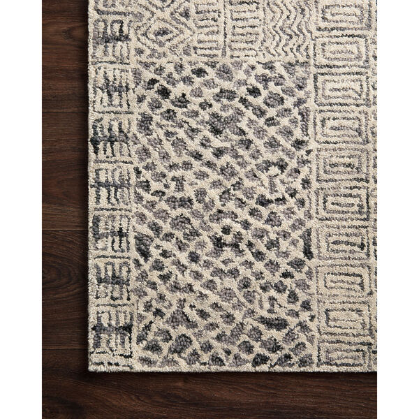 Peregrine Charcoal square Hand Tufted Rug, image 4