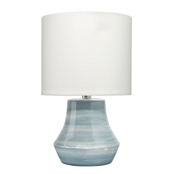 Blue White Swirl Ceramic One-Light Cottage Table Lamp, image 1