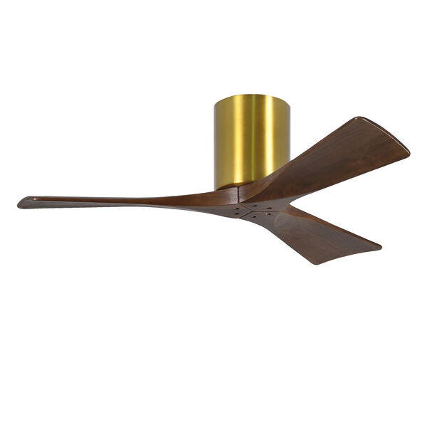 Irene Brushed Brass 42-Inch Ceiling Fan with Three Walnut Tone Blades, image 3