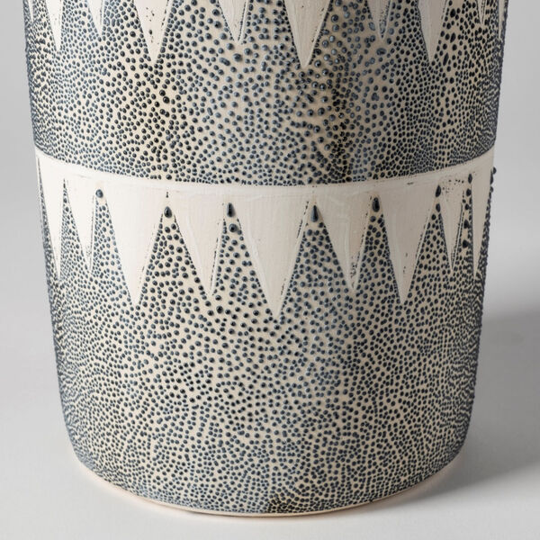 Delaney Cream and Gray Ceramic Vase, image 6