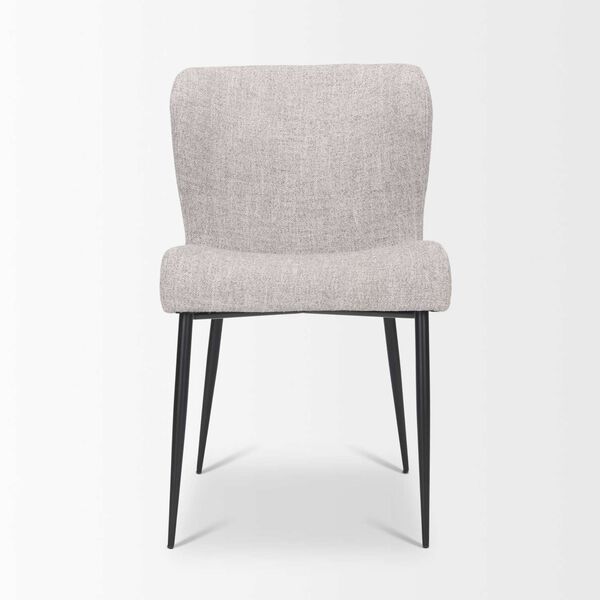 Hartt Matte Black Metal Frame and Gray Fabric Dining Chair, image 2