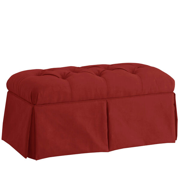 Premier Red 36-Inch Skirted Storage Bench, image 1