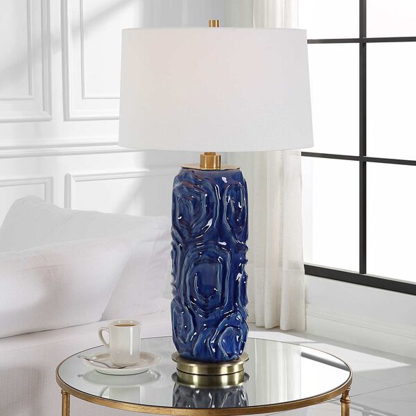 Zade Distressed Blue One-Light Table Lamp, image 2