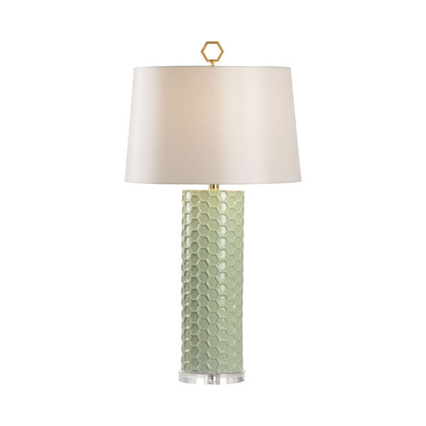 Shayla Copas Pistachio Glaze and Clear One-Light Honeycomb Table Lamp, image 1