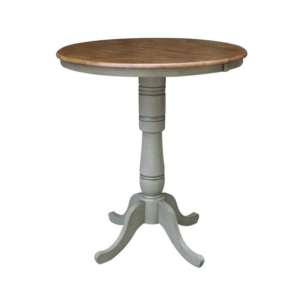 Hickory and Stone 36-Inch Width Round Top Bar Height Pedestal Table With 12-Inch Leaf, image 1