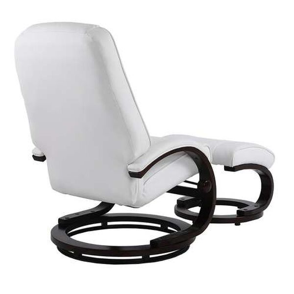 Sundsvall White and Chocolate Air Leather Recliner with Ottoman, Set of 2, image 5