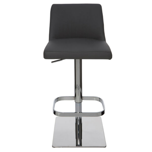 Rome Matte Black and Silver Adjustable Stool, image 2