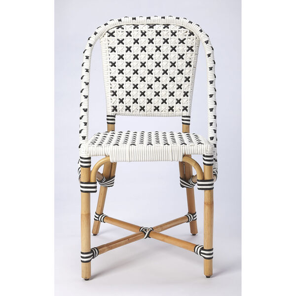 Tenor White and Black Rattan Side Chair, image 6