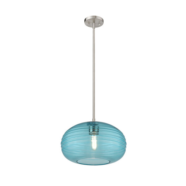 Harmony Brushed Nickel and Blue 14-Inch One-Light Pendant - (Open Box), image 5
