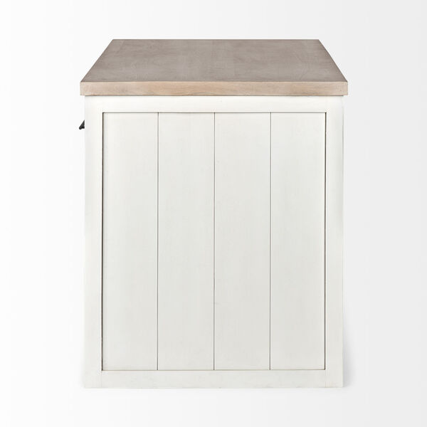 Fairview II White and Brown Two-Tone Stain Solid Wood Kitchen Island, image 3