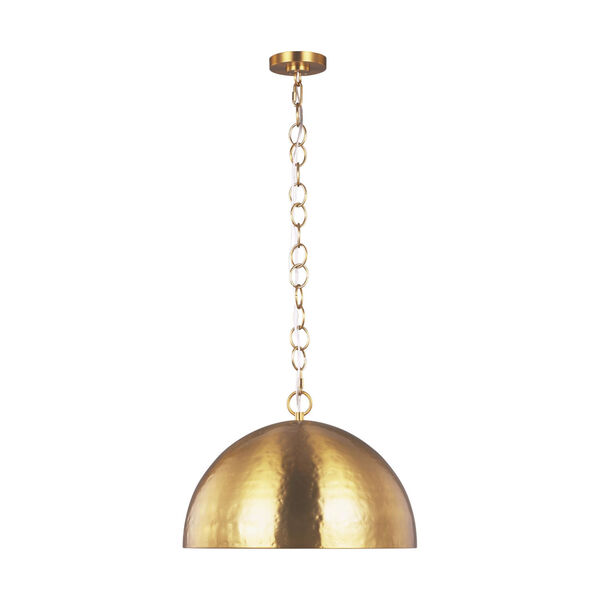 Whare Burnished Brass 24-Inch One-Light Title 24 Hammered Pendant, image 1