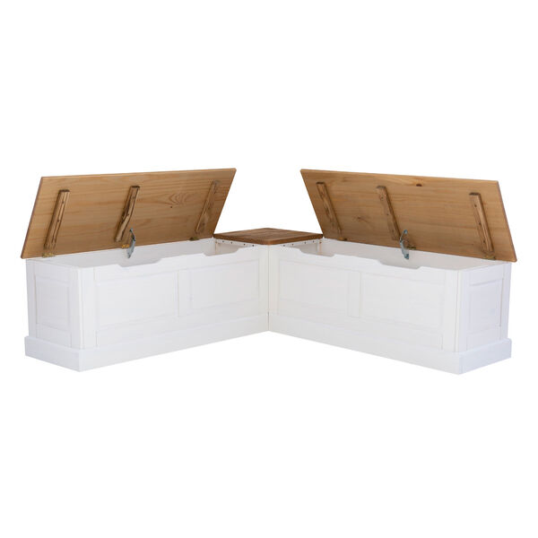 Stella Natural and White Backless Breakfast Nook, image 4