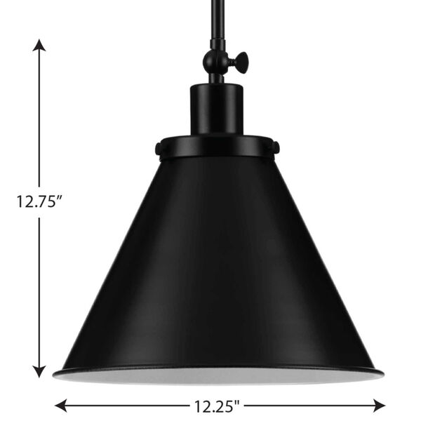 P500325-031: Hinton Matte Black One-Light Pendant, image 4